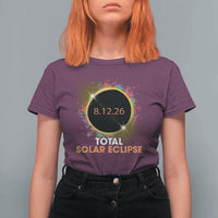Colorful Paint Splatter 2026 Total Solar Eclipse Totality Astronomy T Shirt For Women