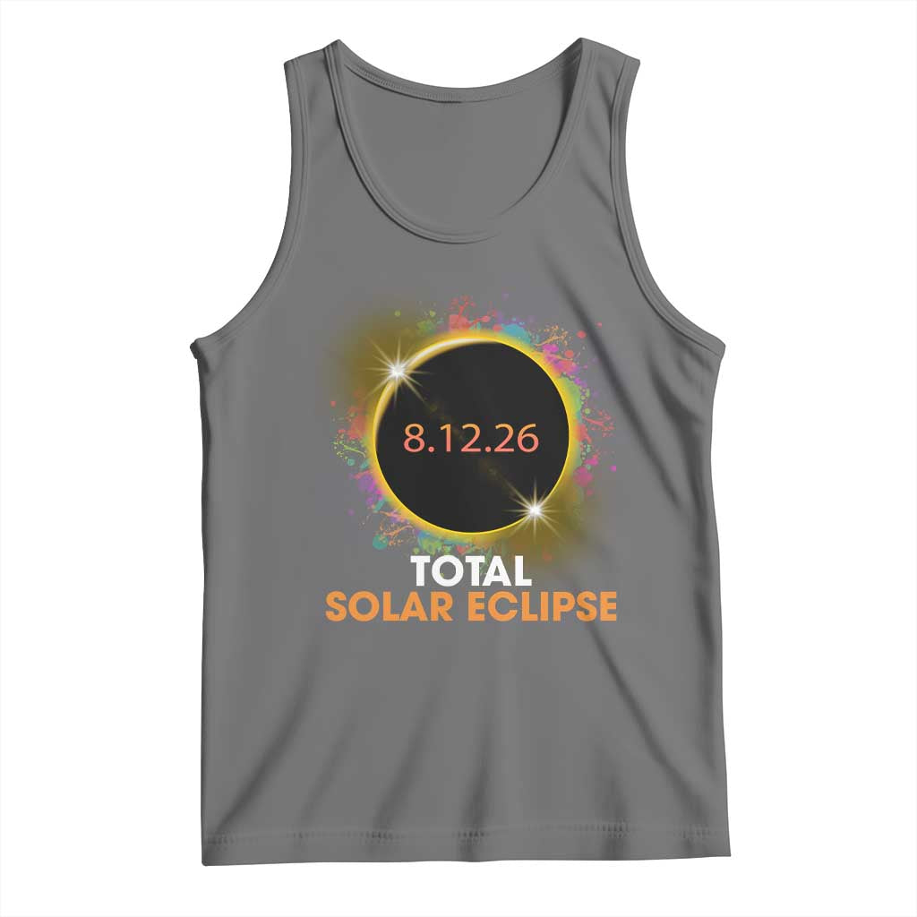 Colorful Paint Splatter 2026 Total Solar Eclipse Totality Astronomy Tank Top