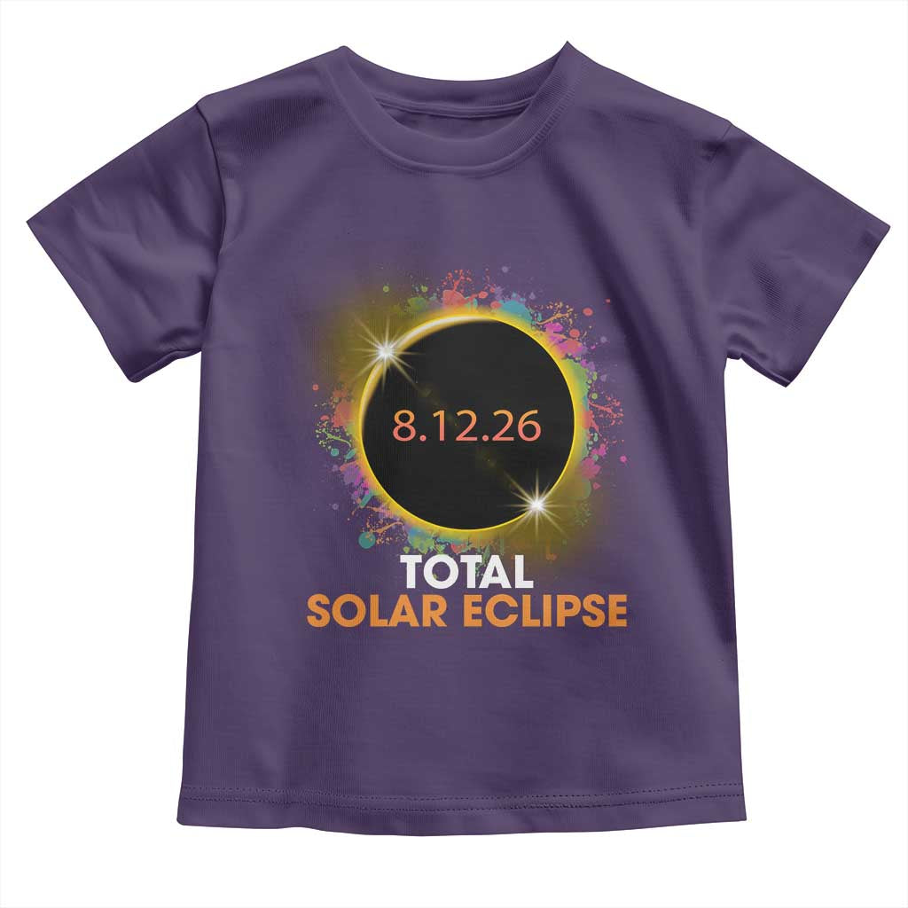 Colorful Paint Splatter 2026 Total Solar Eclipse Totality Astronomy Toddler T Shirt