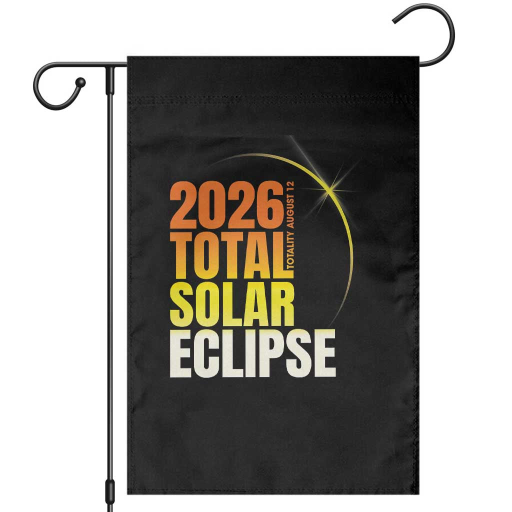 2026 Total Solar Eclipse August 12 Garden Flag Totality Modern Space Graphic