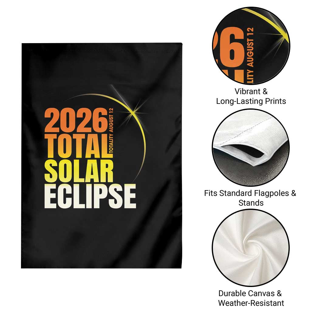 2026 Total Solar Eclipse August 12 Garden Flag Totality Modern Space Graphic