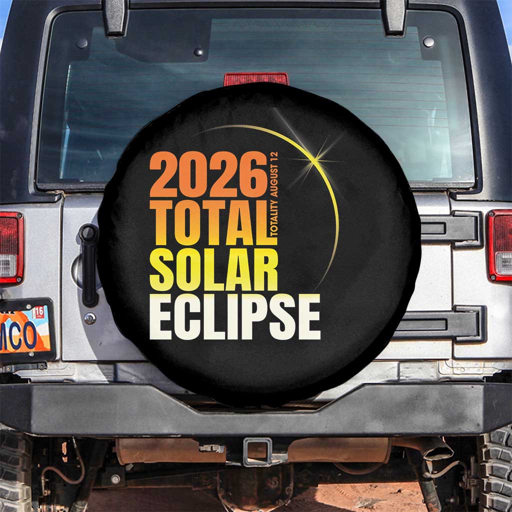 2026 Total Solar Eclipse August 12 Spare Tire Cover Totality Modern Space Graphic