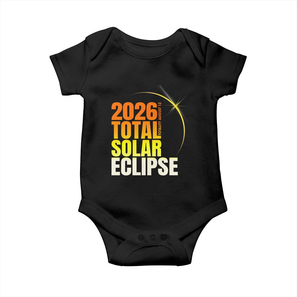 2026 Total Solar Eclipse August 12 Baby Onesie Totality Modern Space Graphic
