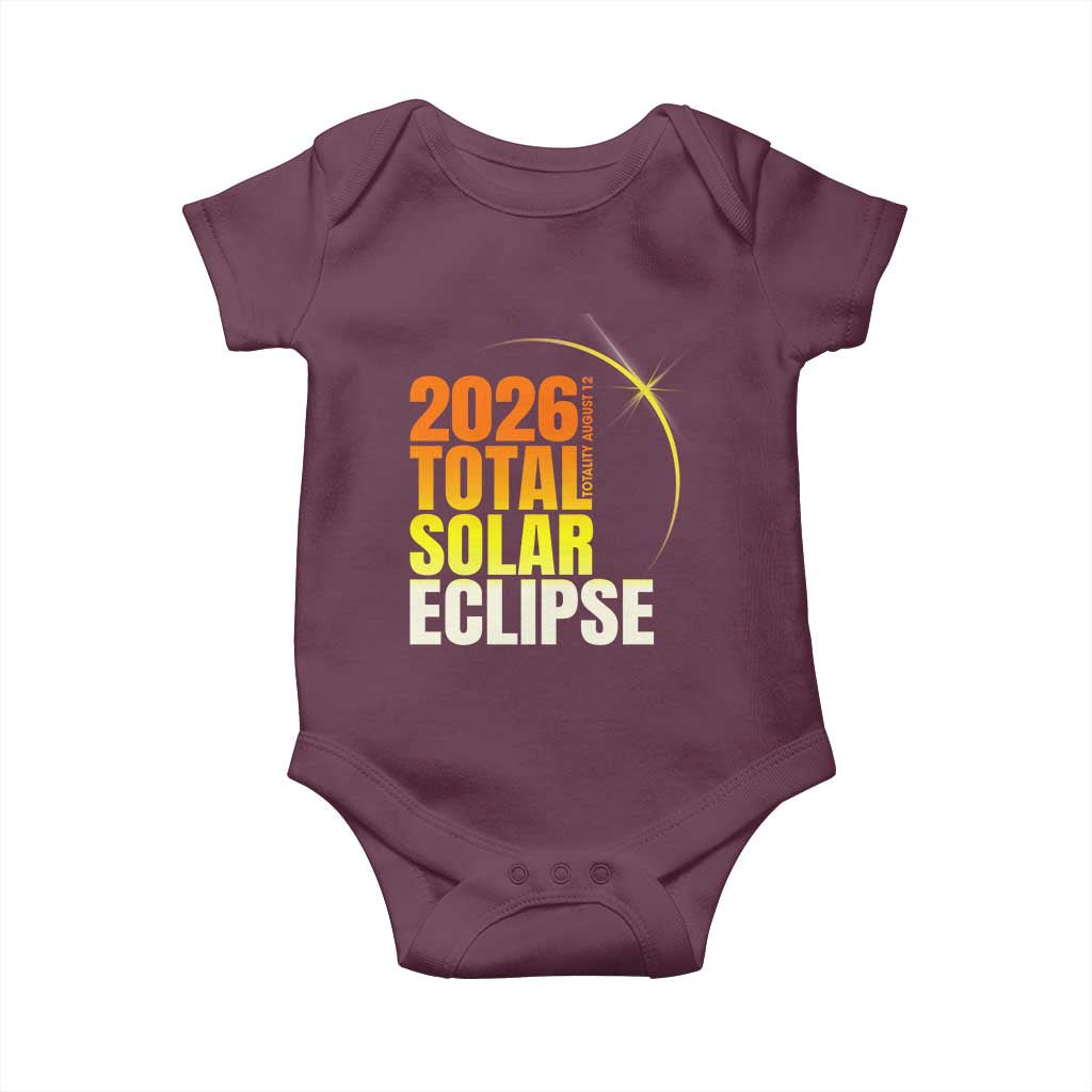 2026 Total Solar Eclipse August 12 Baby Onesie Totality Modern Space Graphic