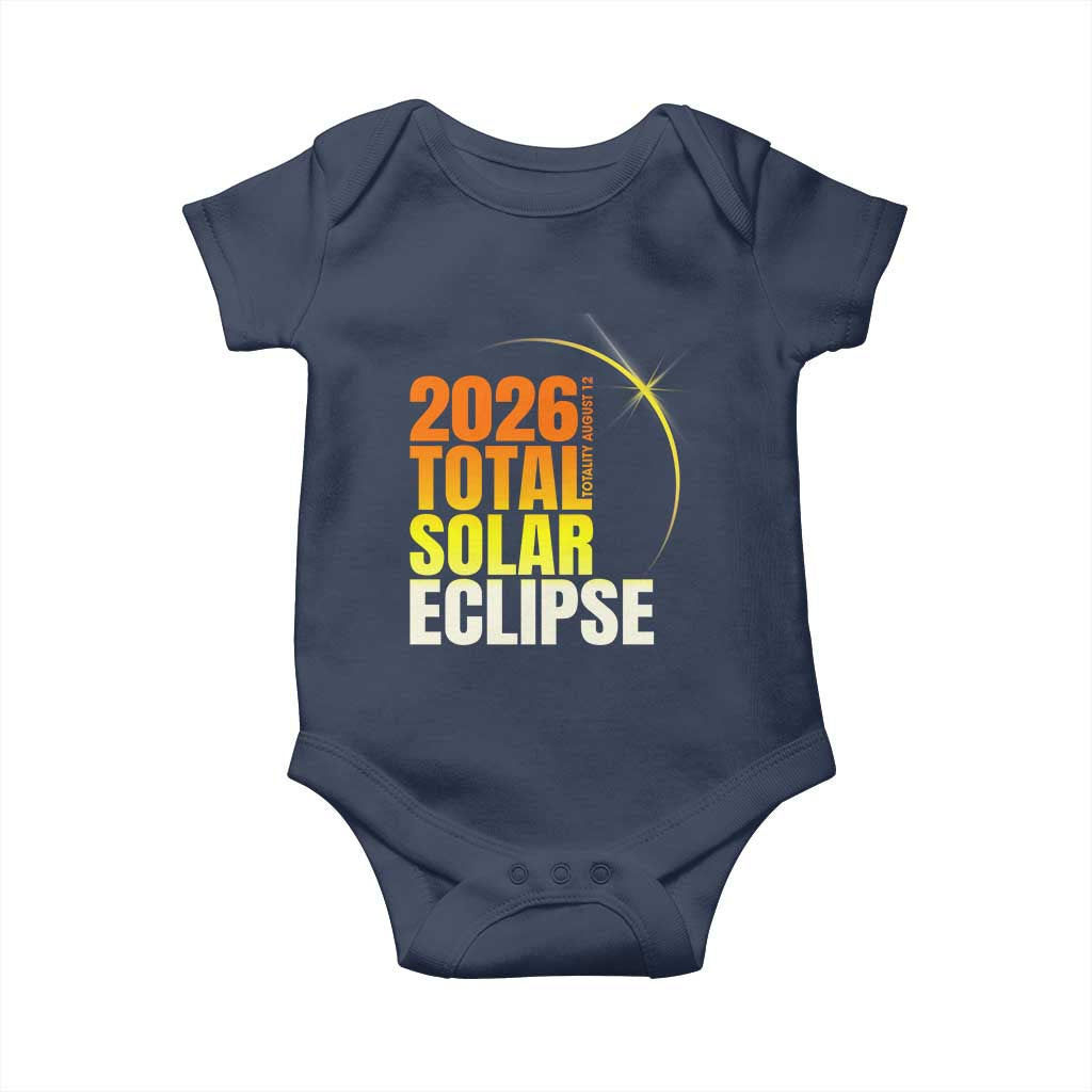 2026 Total Solar Eclipse August 12 Baby Onesie Totality Modern Space Graphic