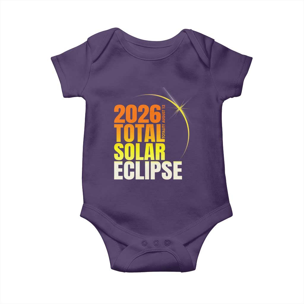 2026 Total Solar Eclipse August 12 Baby Onesie Totality Modern Space Graphic