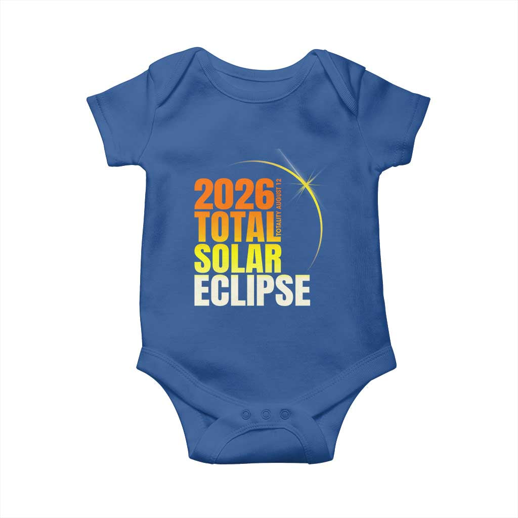 2026 Total Solar Eclipse August 12 Baby Onesie Totality Modern Space Graphic
