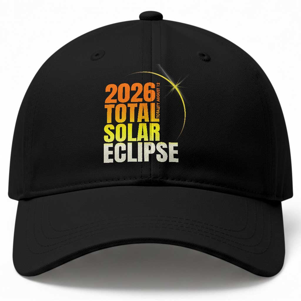 2026 Total Solar Eclipse August 12 Baseball Cap Totality Modern Space Graphic