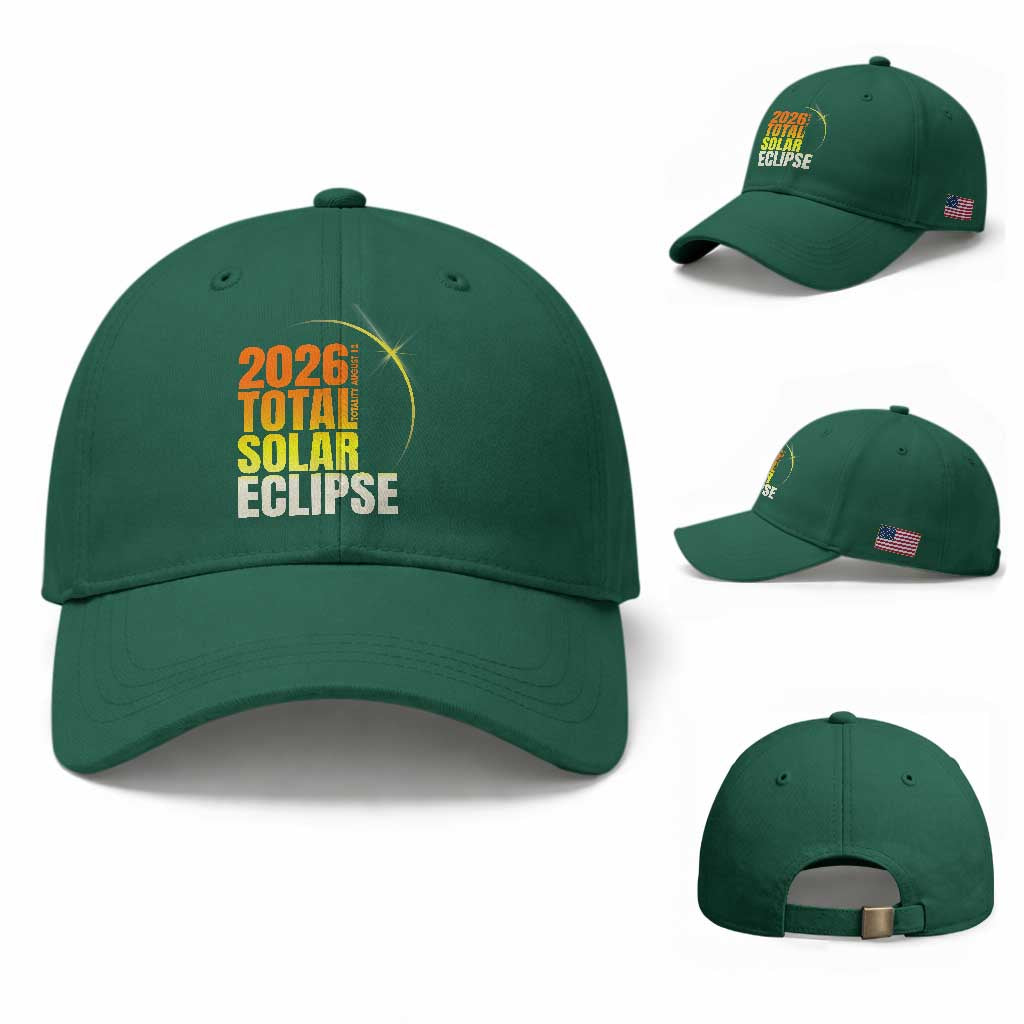 2026 Total Solar Eclipse August 12 Baseball Cap Totality Modern Space Graphic