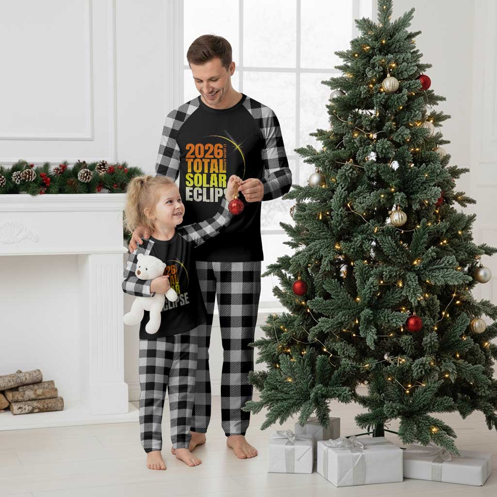 2026 Total Solar Eclipse August 12 Plaid Pajama Set Totality Modern Space Graphic