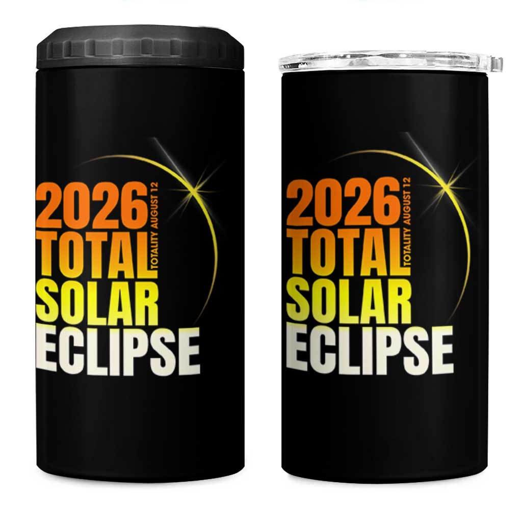 2026 Total Solar Eclipse August 12 4 in 1 Can Cooler Tumbler Totality Modern Space Graphic