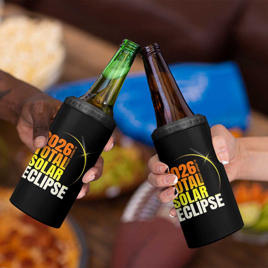 2026 Total Solar Eclipse August 12 4 in 1 Can Cooler Tumbler Totality Modern Space Graphic