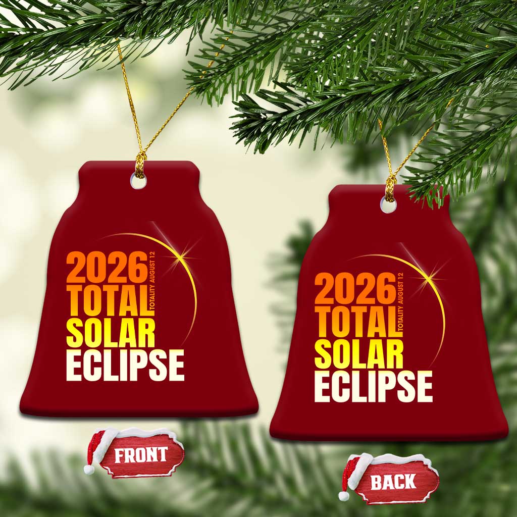 2026 Total Solar Eclipse August 12 Ceramic Ornament Totality Modern Space Graphic