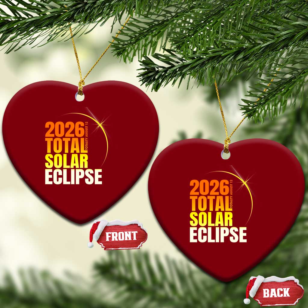 2026 Total Solar Eclipse August 12 Ceramic Ornament Totality Modern Space Graphic