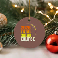 2026 Total Solar Eclipse August 12 Ceramic Ornament Totality Modern Space Graphic