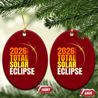 2026 Total Solar Eclipse August 12 Ceramic Ornament Totality Modern Space Graphic