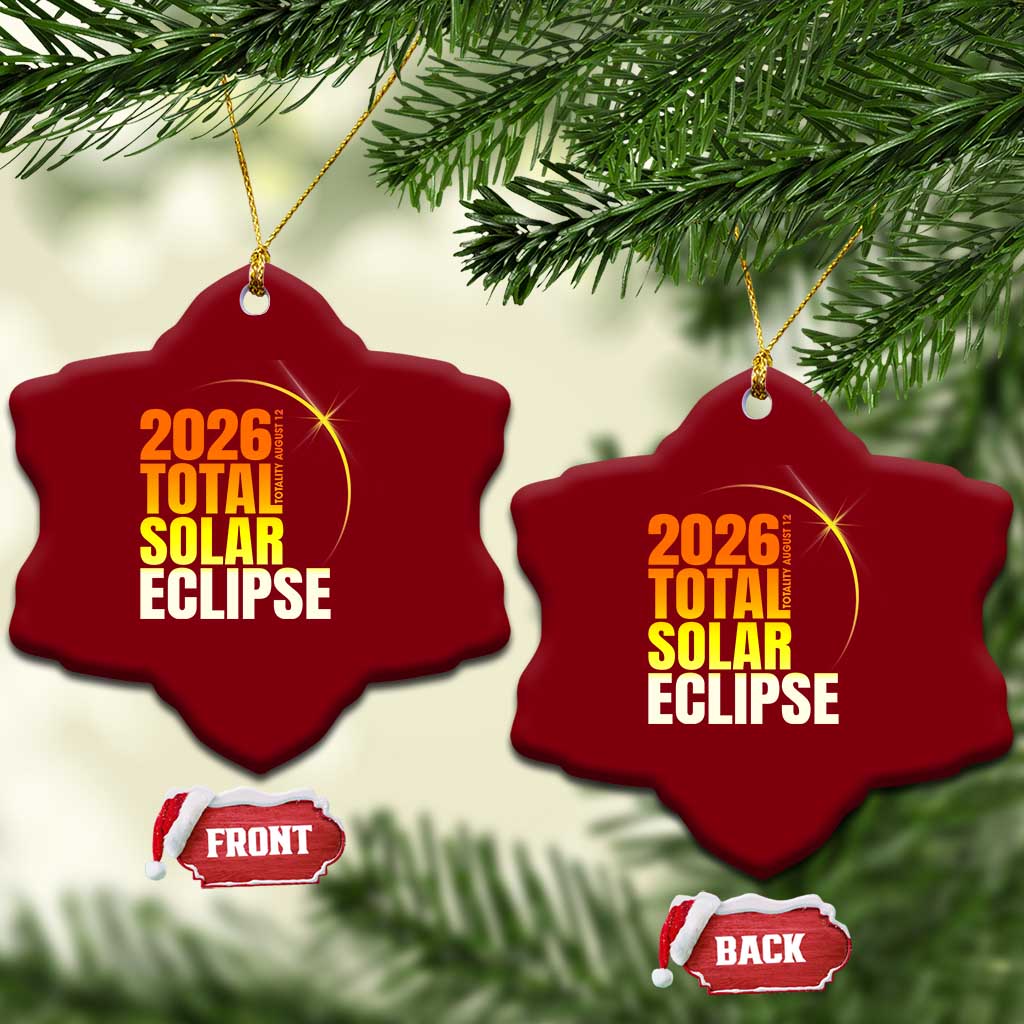 2026 Total Solar Eclipse August 12 Ceramic Ornament Totality Modern Space Graphic