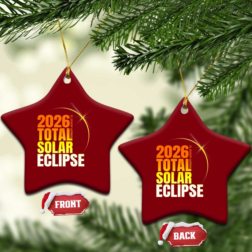 2026 Total Solar Eclipse August 12 Ceramic Ornament Totality Modern Space Graphic