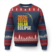 2026 Total Solar Eclipse August 12 Ugly Christmas Sweater Totality Modern Space Graphic