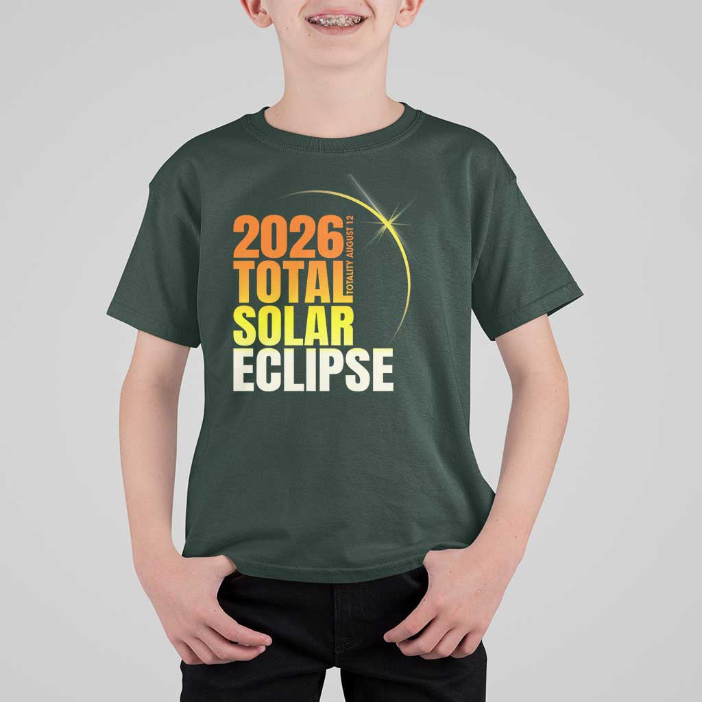 2026 Total Solar Eclipse August 12 T Shirt For Kid Totality Modern Space Graphic