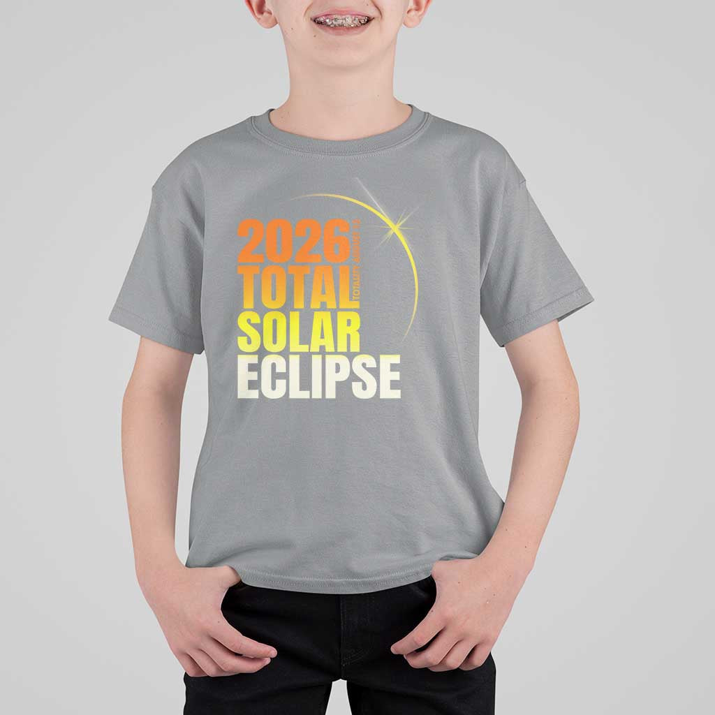 2026 Total Solar Eclipse August 12 T Shirt For Kid Totality Modern Space Graphic