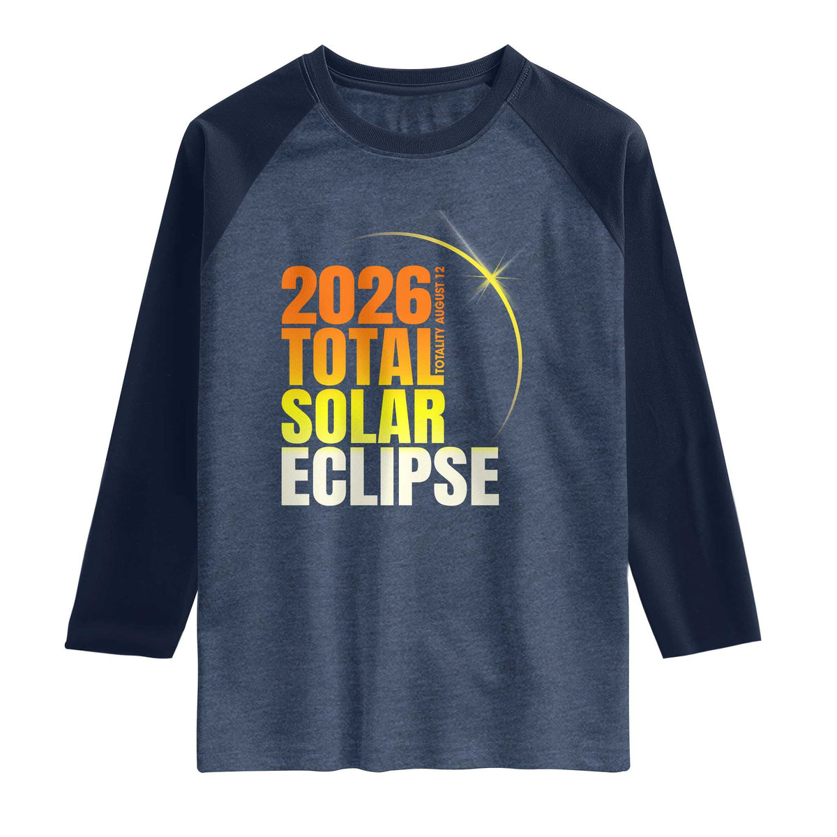 2026 Total Solar Eclipse August 12 Raglan Shirt Totality Modern Space Graphic