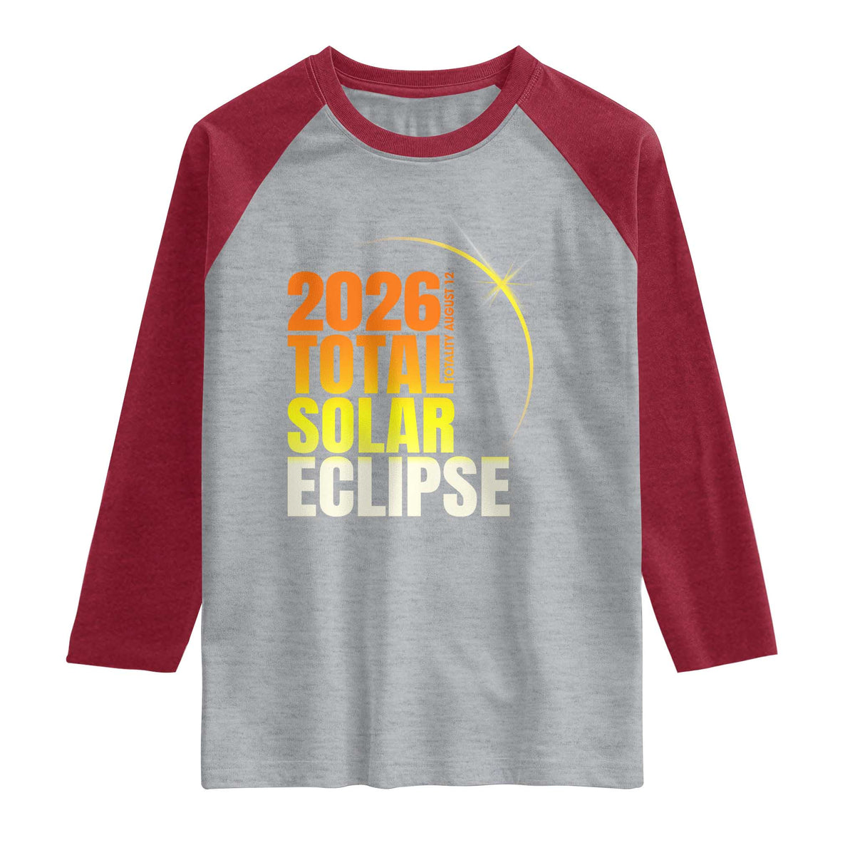 2026 Total Solar Eclipse August 12 Raglan Shirt Totality Modern Space Graphic