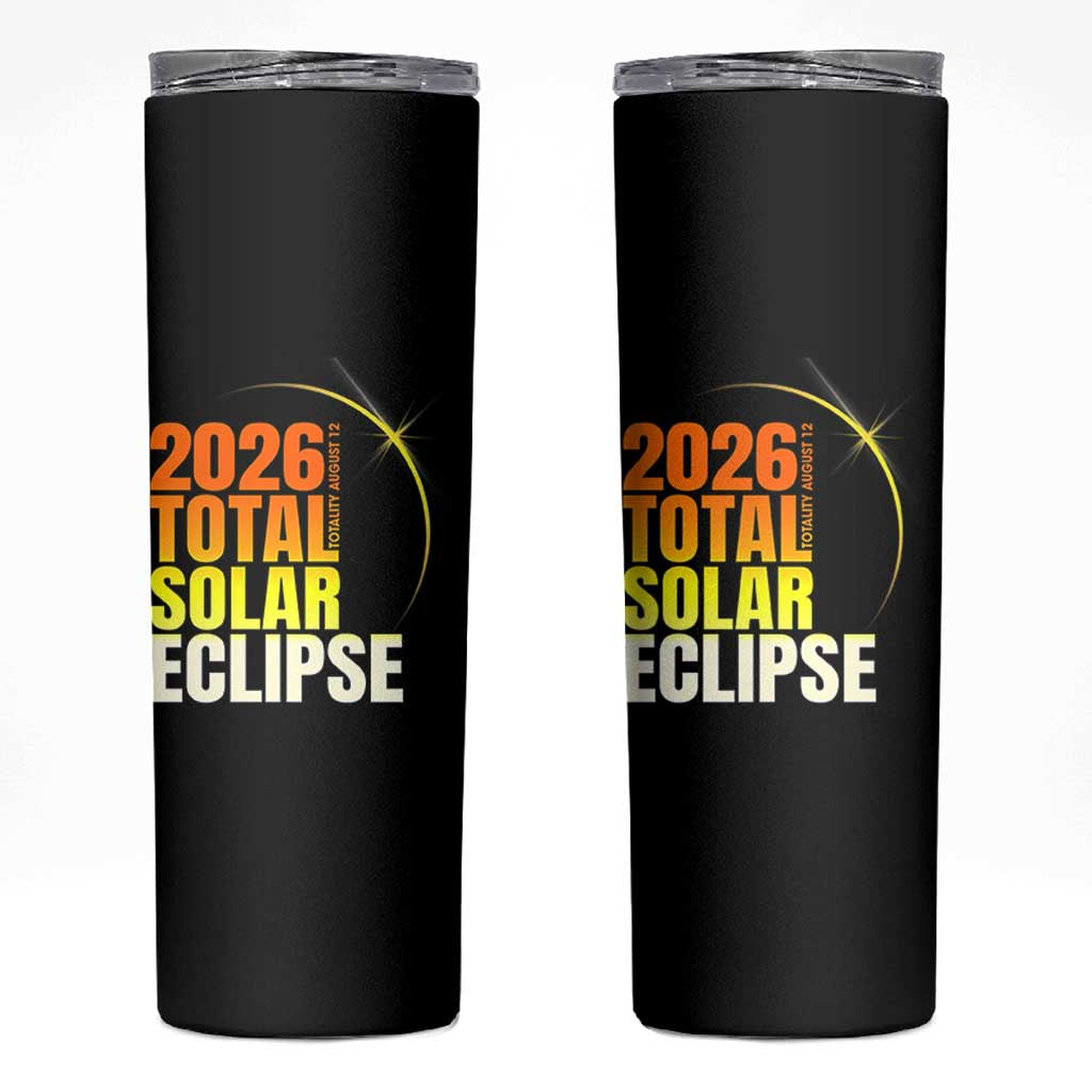 2026 Total Solar Eclipse August 12 Skinny Tumbler Totality Modern Space Graphic