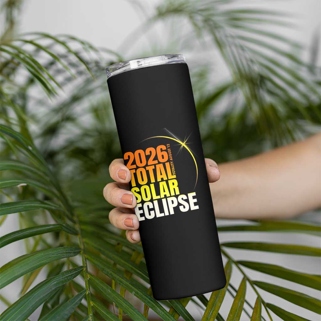 2026 Total Solar Eclipse August 12 Skinny Tumbler Totality Modern Space Graphic