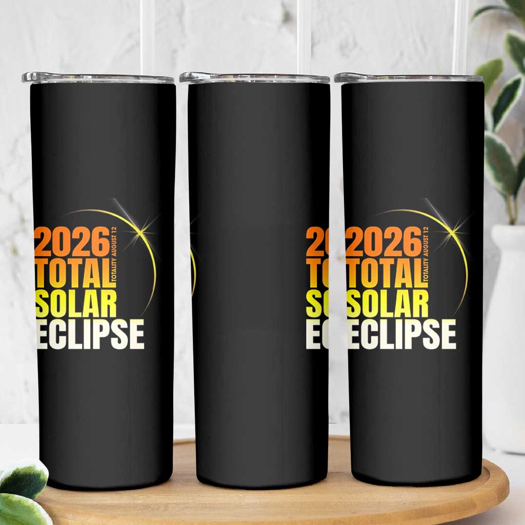 2026 Total Solar Eclipse August 12 Skinny Tumbler Totality Modern Space Graphic