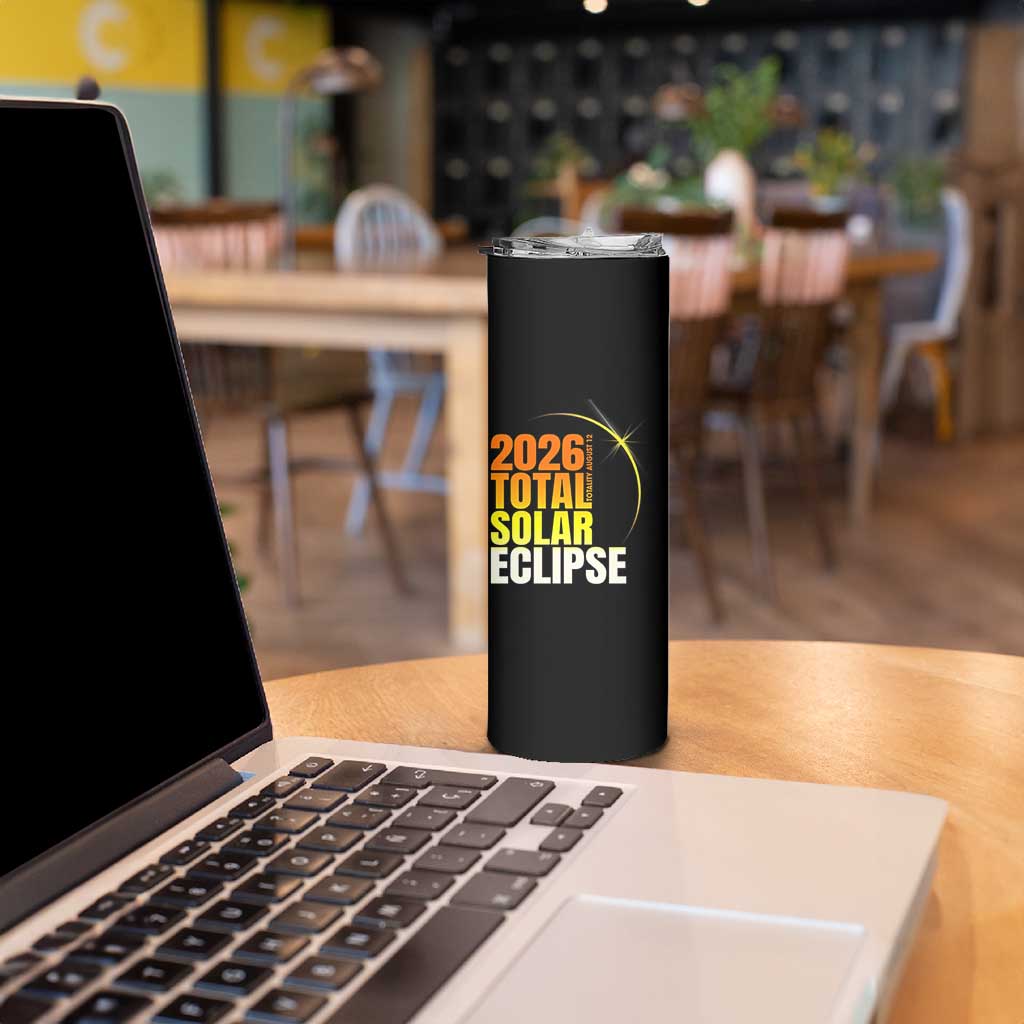 2026 Total Solar Eclipse August 12 Skinny Tumbler Totality Modern Space Graphic