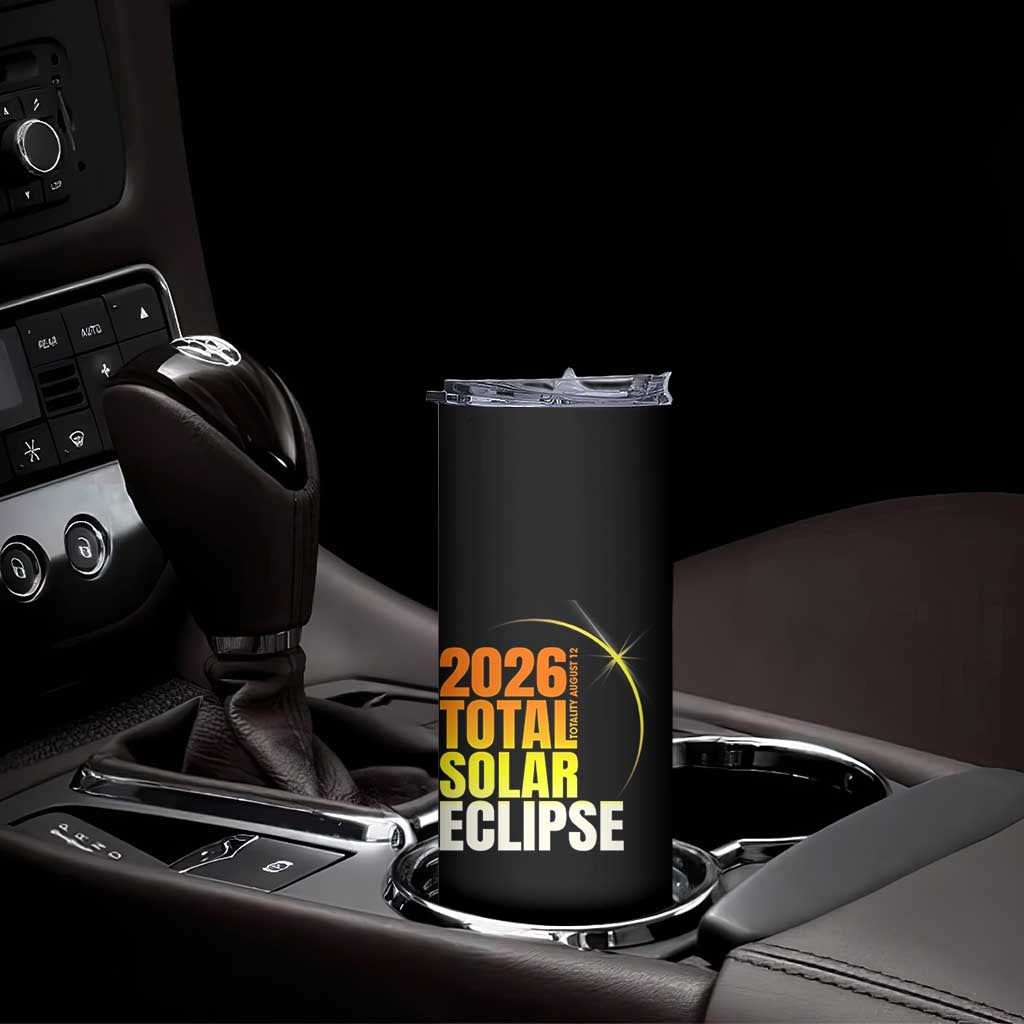 2026 Total Solar Eclipse August 12 Skinny Tumbler Totality Modern Space Graphic