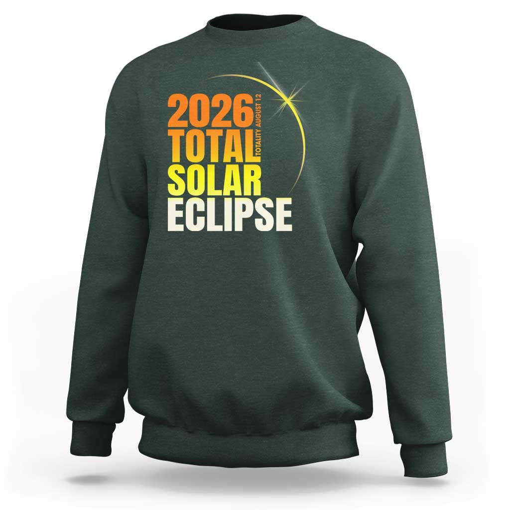 2026 Total Solar Eclipse August 12 Sweatshirt Totality Modern Space Graphic