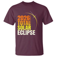2026 Total Solar Eclipse August 12 T Shirt Totality Modern Space Graphic