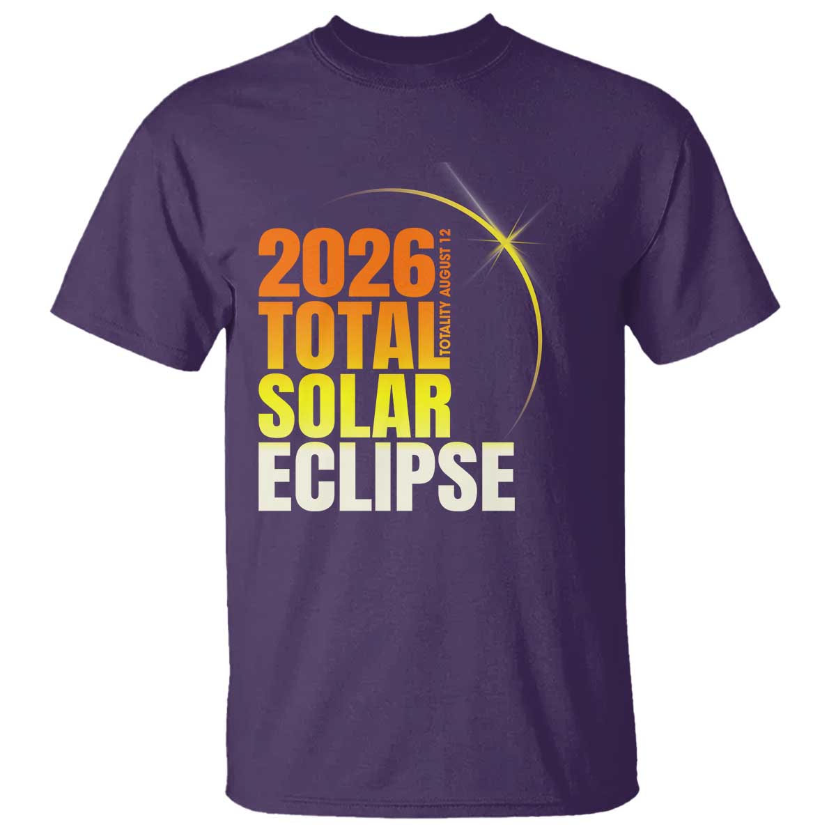2026 Total Solar Eclipse August 12 T Shirt Totality Modern Space Graphic