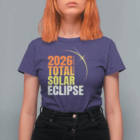 2026 Total Solar Eclipse August 12 T Shirt For Women Totality Modern Space Graphic