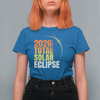 2026 Total Solar Eclipse August 12 T Shirt For Women Totality Modern Space Graphic
