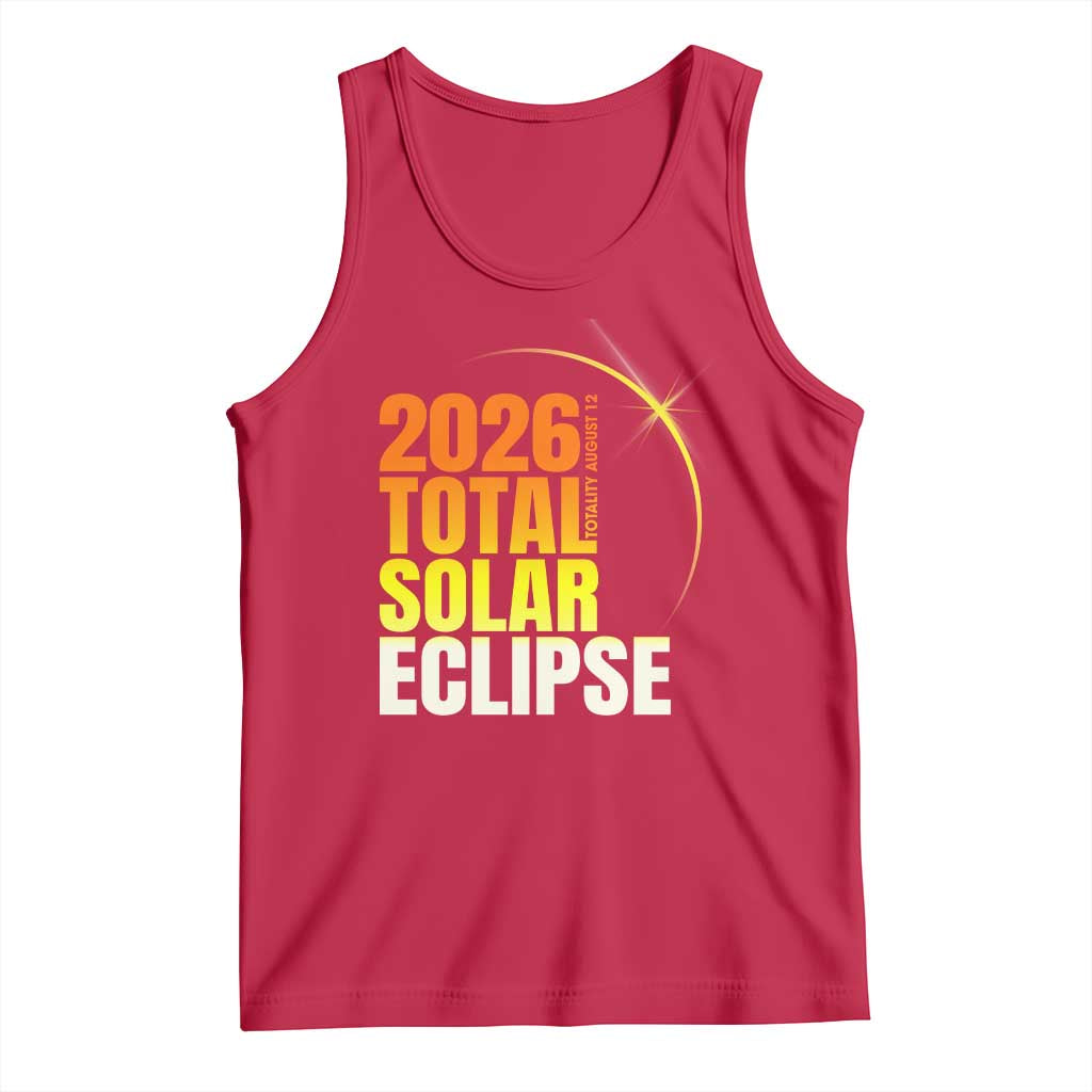 2026 Total Solar Eclipse August 12 Tank Top Totality Modern Space Graphic