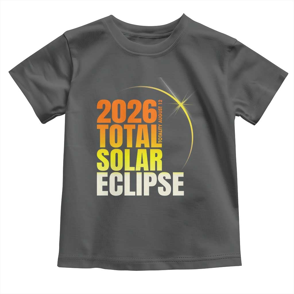 2026 Total Solar Eclipse August 12 Toddler T Shirt Totality Modern Space Graphic