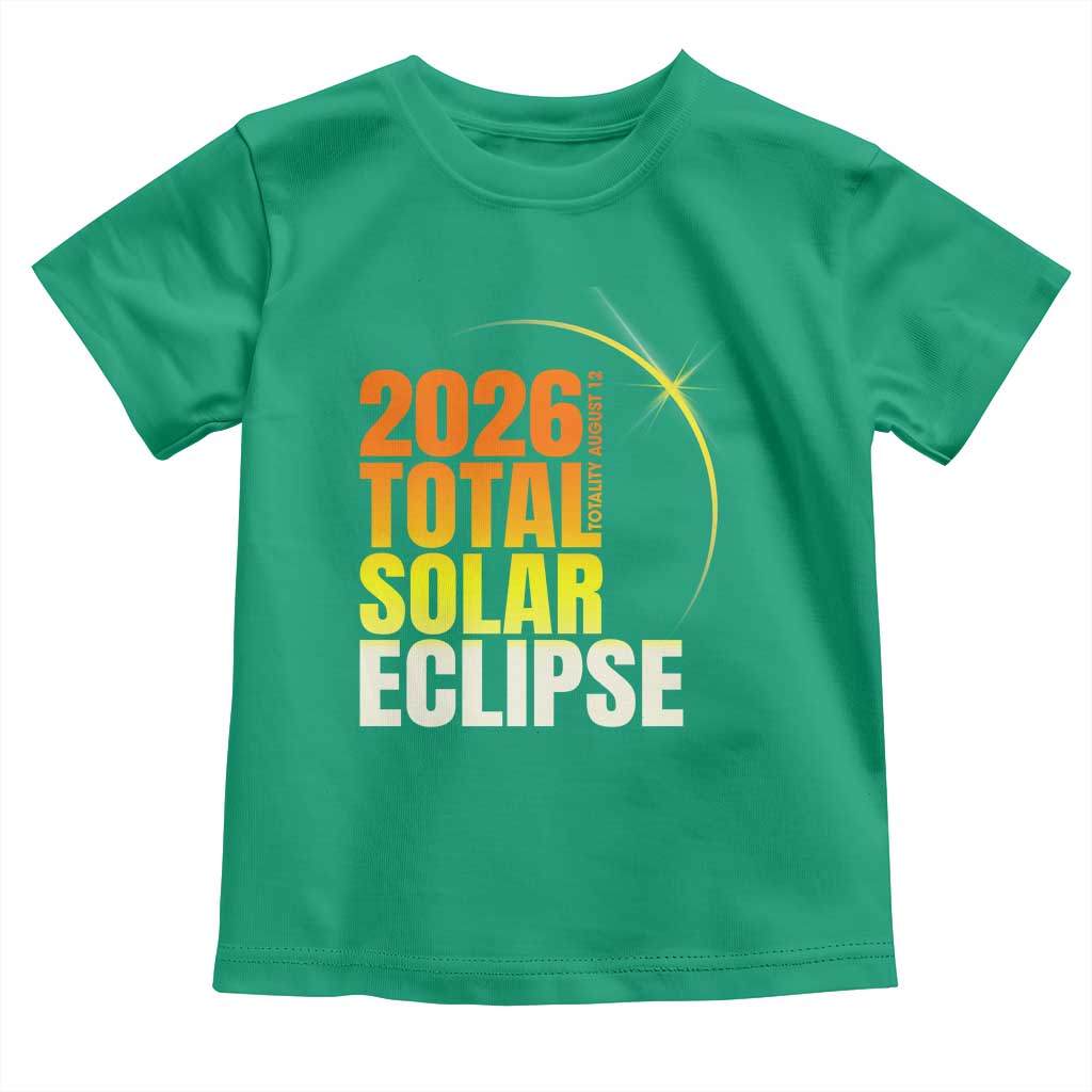 2026 Total Solar Eclipse August 12 Toddler T Shirt Totality Modern Space Graphic