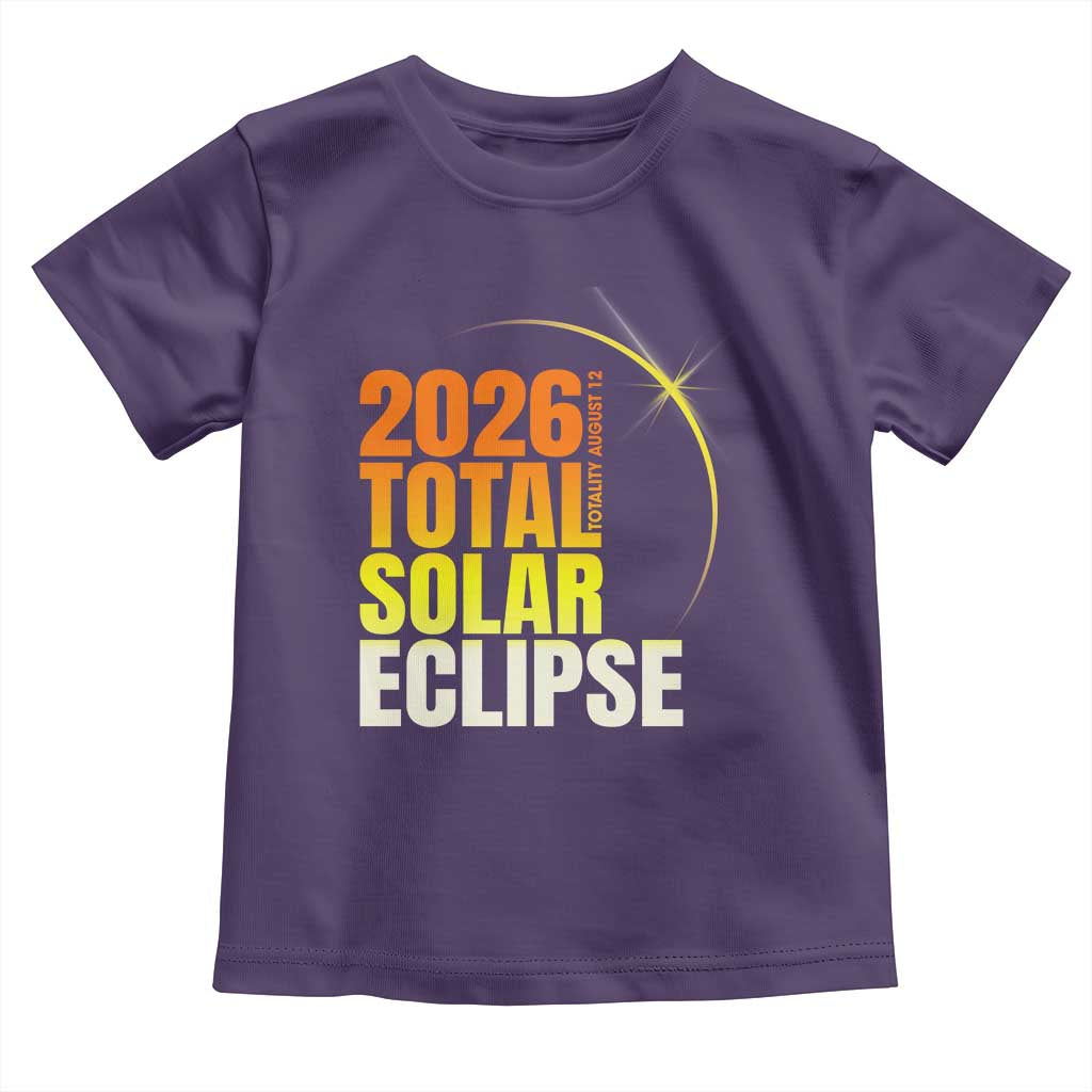 2026 Total Solar Eclipse August 12 Toddler T Shirt Totality Modern Space Graphic