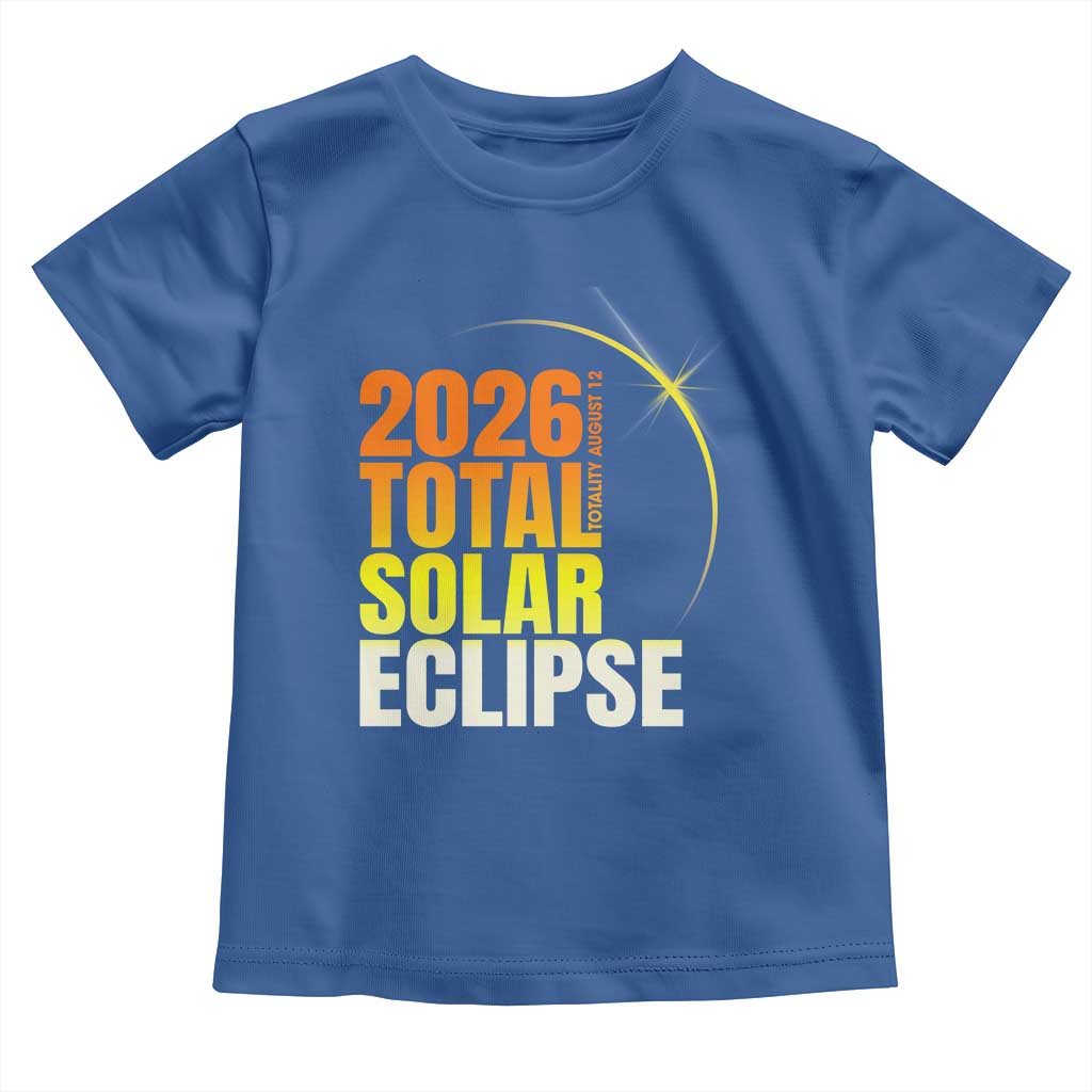 2026 Total Solar Eclipse August 12 Toddler T Shirt Totality Modern Space Graphic