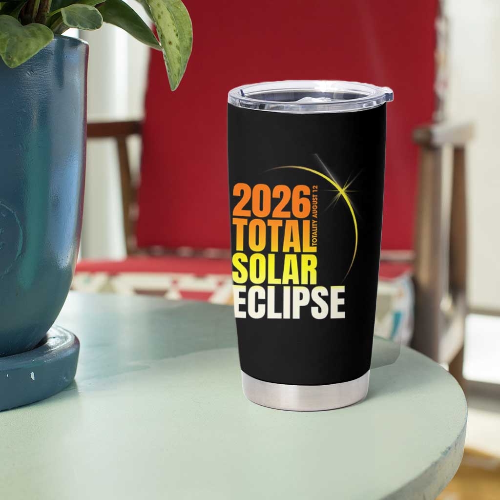 2026 Total Solar Eclipse August 12 Tumbler Cup Totality Modern Space Graphic