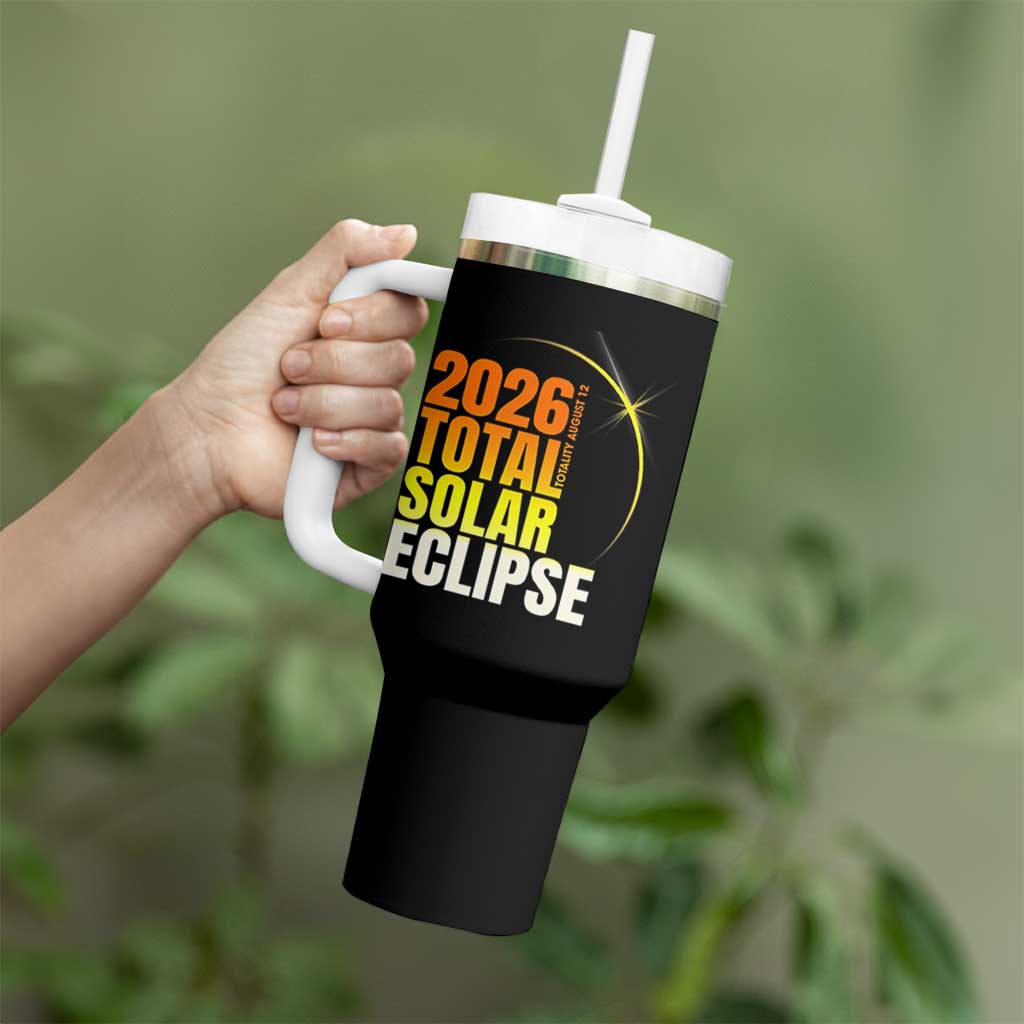2026 Total Solar Eclipse August 12 Tumbler With Handle Totality Modern Space Graphic