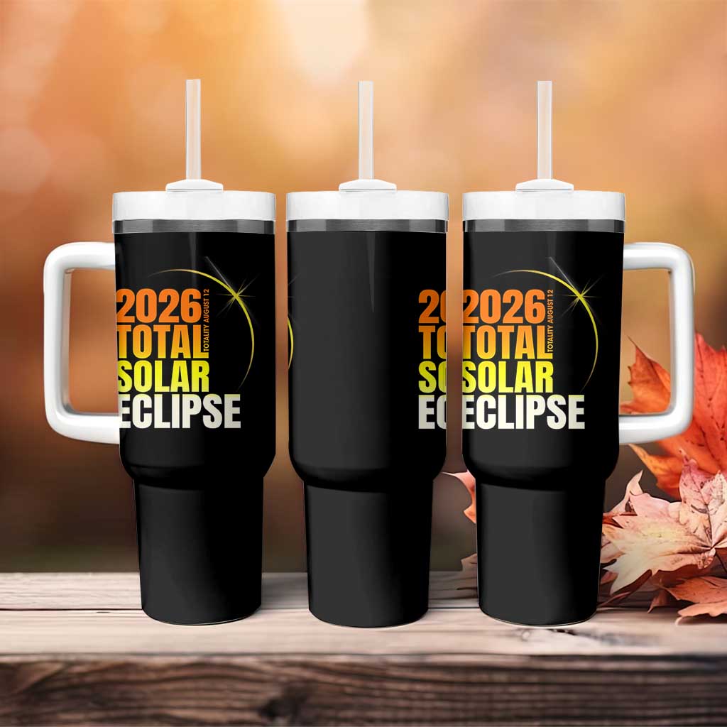 2026 Total Solar Eclipse August 12 Tumbler With Handle Totality Modern Space Graphic