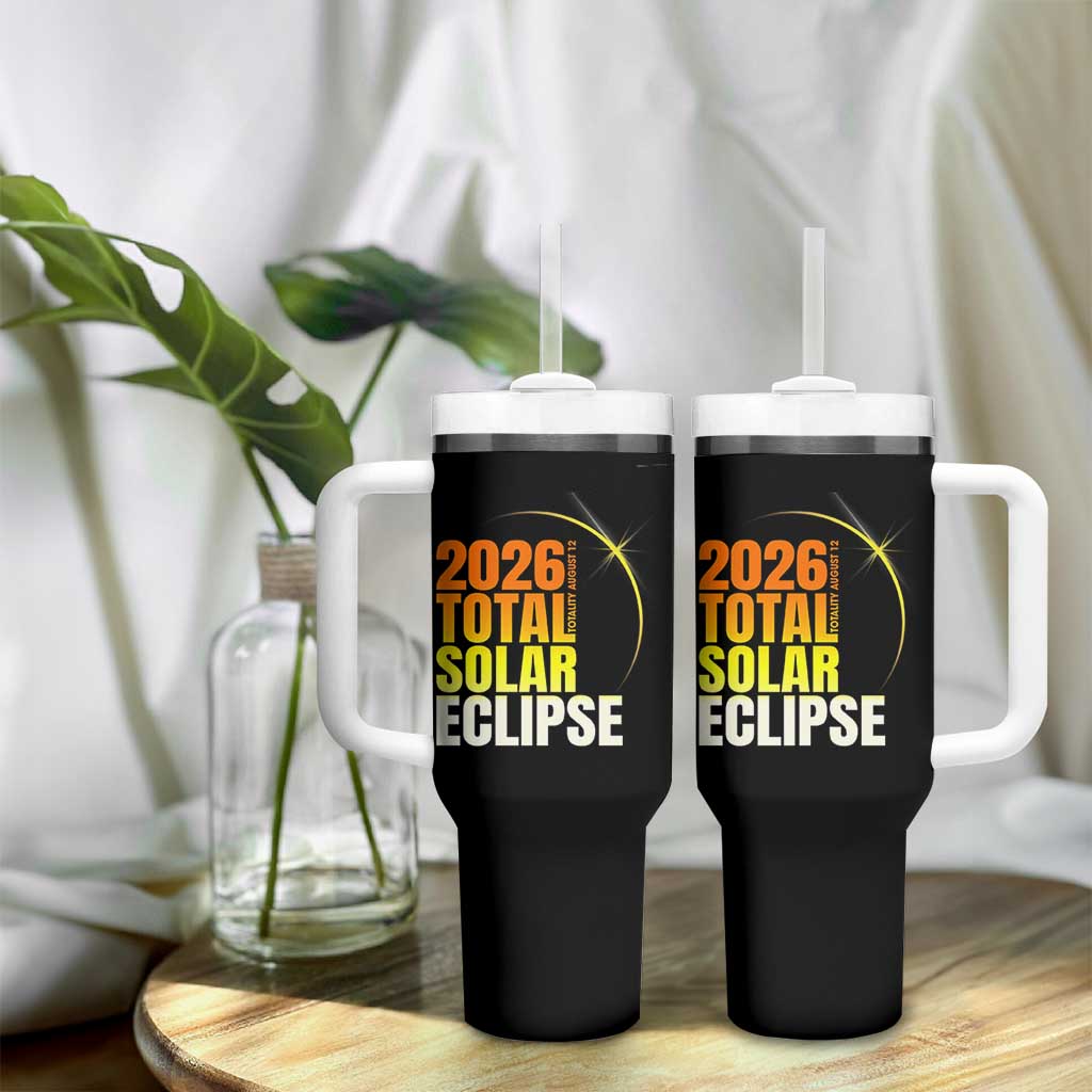 2026 Total Solar Eclipse August 12 Tumbler With Handle Totality Modern Space Graphic