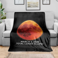 Blood Moon Total Lunar Eclipse March 3 2026 Throw Blanket Blood Moon Astronomy Souvenir Graphic