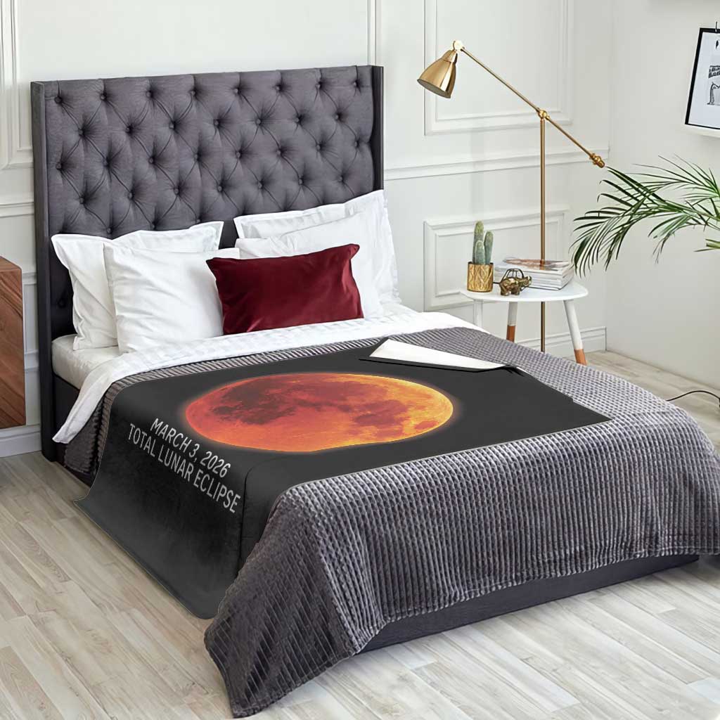 Blood Moon Total Lunar Eclipse March 3 2026 Throw Blanket Blood Moon Astronomy Souvenir Graphic