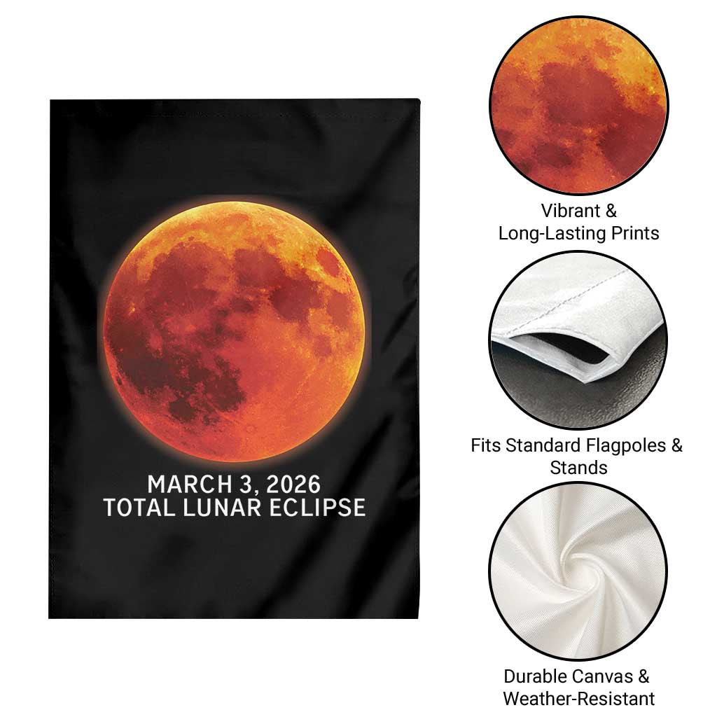 Blood Moon Total Lunar Eclipse March 3 2026 Garden Flag Blood Moon Astronomy Souvenir Graphic
