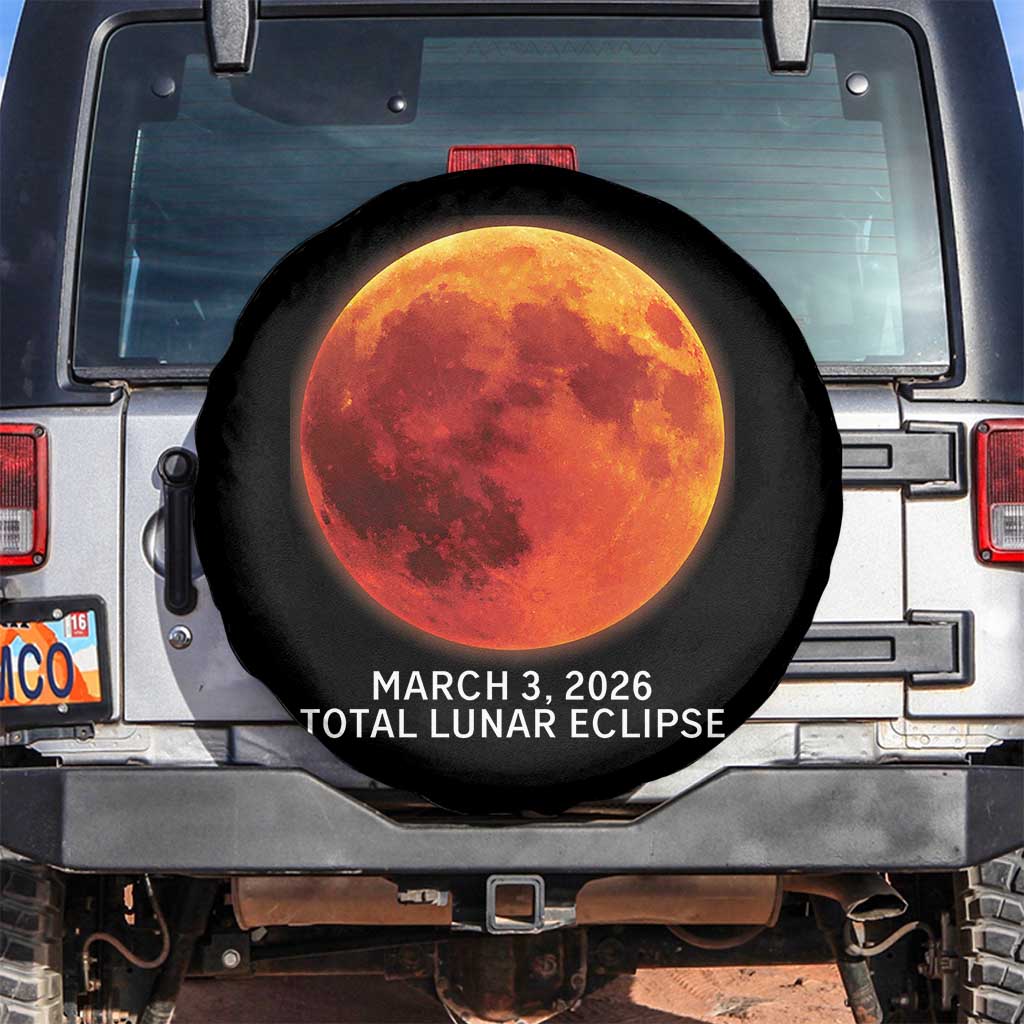 Blood Moon Total Lunar Eclipse March 3 2026 Spare Tire Cover Blood Moon Astronomy Souvenir Graphic